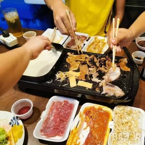 Скара и електрическа тенджера 2 в 1 , грил скара, стъклен капак 1600W, снимка 6 - Скари - 52210420