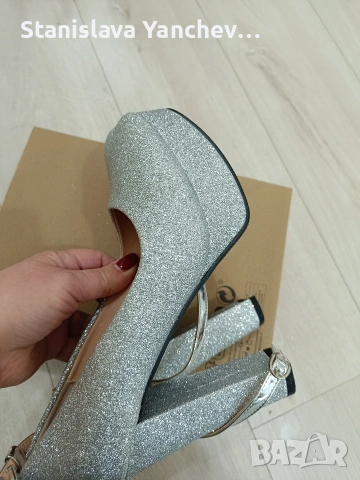 Дамски официални обувки на висок ток и платформа 