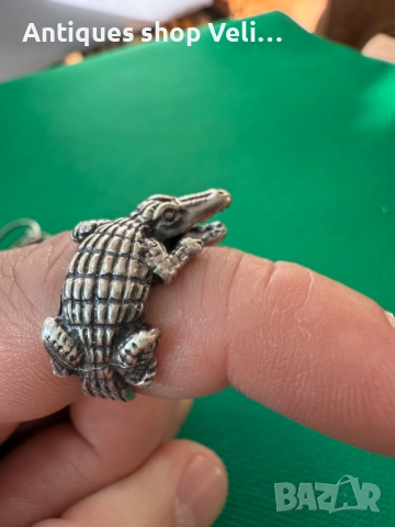 Сребърен пръстен крокодил №7674, снимка 2 - Пръстени - 52629929