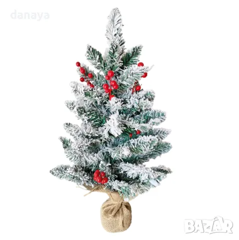 5314 Изкуствена коледна елхичка със снежно покритие в чувалче, 60 см, снимка 4 - Декорация за дома - 47534576