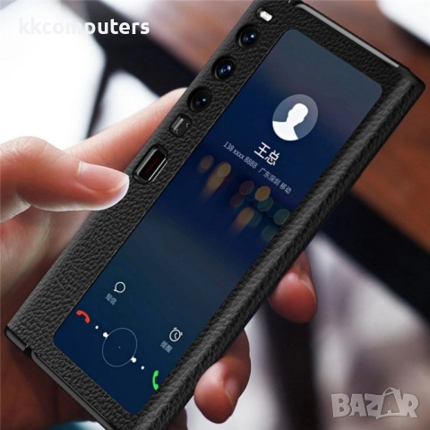 Huawei Mate Xs 2 Litchi Texture /Kickstand Folding Magnetic Wallet Кожен Калъф и Протектор, снимка 5 - Калъфи, кейсове - 52839004