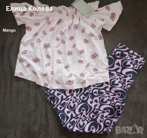 Mango тениска плюс панталон 122 см нови, снимка 2 - Детски комплекти - 40436113