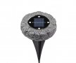LED соларен фенер, 8 LED диода, дизайн на камък, 11х2см, сив