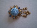 Старинна  Дамска брошка  с Мурано СТЪКЛО, снимка 4