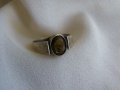 Рядък стар сребърен немски пръстен с флуоресциращ флуорит, снимка 3
