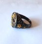Мъжки черен пръстен с дракон и топаз, снимка 10