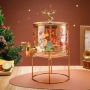 Стъклен диспенсър за напитки 2.6 L с коледен дизайн и златиста стойка, снимка 5