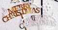 Merry Christmas с елени златен сребърен твърд акрил топер Коледен за торта украса декор 
