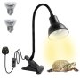Нагревателна лампа с щипка за аквариумни влечуги гущери костенурки 2x25W E27 UVA UVB  крушки 
