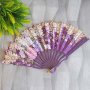 2918 Дамско ветрило за разхлаждане с принт на цветя, снимка 6