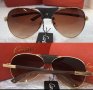 Cartier унисекс мъжки слънчеви очила с кожа и дървени дръжки 3 в 1, снимка 1 - Слънчеви и диоптрични очила - 28356030