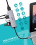 LEVIN USB C Hub 7 в 1 USB-C към 4K HDM, 2 USB 3.0, SD/TF четец на карти, Type C PD - 100W, снимка 3