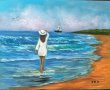 Жена на морския бряг маслена картина 