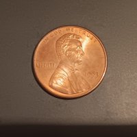 1 цент САЩ  1993 Линкълн , снимка 3 - Нумизматика и бонистика - 43532451