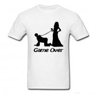 Тениски за младоженци за сватба GAME OVER Мъжки и дамски, снимка 6 - Тениски - 32876350
