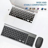 Нова USB Ергономична тънка клавиатура и мишка за компютър лаптоп Mac, снимка 2 - Други - 36975184