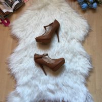 Кафяви обувки, снимка 1 - Дамски обувки на ток - 10623647
