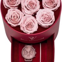 Дамски оригинален часовник PaulValentine с гривна и подаръчна кутия с рози Guess Liu Jo Calvin Klein, снимка 1 - Дамски - 43258298