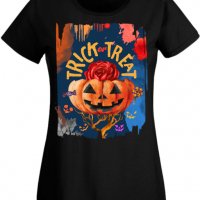 Дамска тениска Halloween 10,Halloween,Хелоуин,Празник,Забавление,Изненада,Обичаи,, снимка 2 - Тениски - 38146651