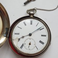 Сребърен джобен часовник, снимка 4 - Антикварни и старинни предмети - 40743971