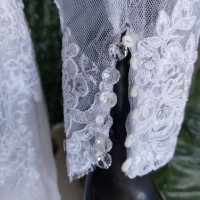 къса булчинска сватбена рокля с ръкави, снимка 7 - Сватбени рокли - 39215906