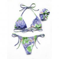 Бански Tilly Scrunchie Purple Green - S M размери, снимка 4 - Бански костюми - 32752514