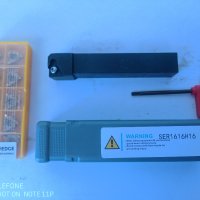 Комплект стругарски нож SER1616H16 с 10 пластини 16ER AG60 и ключ, снимка 1 - Други инструменти - 39998261
