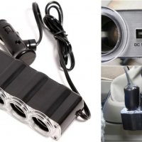 Троен разклонител за запалка за кола и USB, снимка 1 - Аксесоари и консумативи - 28384109
