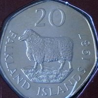 20 пенса 1987, Фолкландски острови, снимка 1 - Нумизматика и бонистика - 32734699