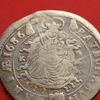 Сребърна монета 15 кройцера 1686г. Леополд първи Кремниц Унгария 29773, снимка 7 - Нумизматика и бонистика - 42984847