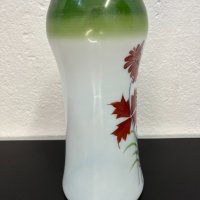 Рисувана стъклена ваза - Арт Нуво. №4961, снимка 7 - Антикварни и старинни предмети - 43923265