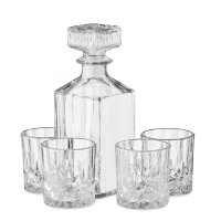 луксозен комплект за уиски и напитки 4 чаши и гарафа стъкло, снимка 2 - Чаши - 43440764