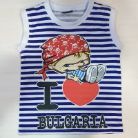 Нова детска моряшка блуза без ръкав с трансферен печат Пират- I Love Bulgaria, снимка 3 - Детски тениски и потници - 29029557