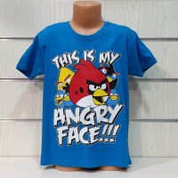 Нова детска тениска с трансферен печат Angry Birds, снимка 1 - Детски тениски и потници - 32607650