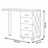 Маса за маникюр Style - бяла 105 x 42-50 x 75 см, снимка 10 - Педикюр и маникюр - 30519330