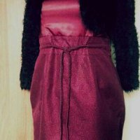 Нова рокля, цвят бордо, с блестяща пола 👗🍀 M(38р-р)👗🍀 арт. 356, снимка 4 - Рокли - 28013266