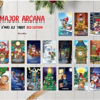 Коледни таро карти - X'mas Elf Red Edition Tarot и Green Edition 7х12см, книжка, снимка 8 - Карти за игра - 43392648