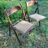 Винтидж Сгъваеми столове, тапицирани,омекотени, снимка 1 - Столове - 37559675