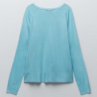 Светлосиня блуза от много фино тъничко плетиво , снимка 3 - Блузи с дълъг ръкав и пуловери - 43812522