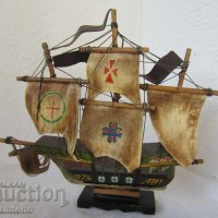 лодка стар кръстоносен кораб яхта платна макет дърво, снимка 1 - Други ценни предмети - 28872455