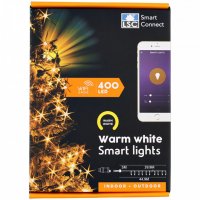 Интелигентен WIFI гирлянд 400 светодиода /44.9 м топло бяло,управление LSC Smart Connect, снимка 1 - Външни лампи - 39835565