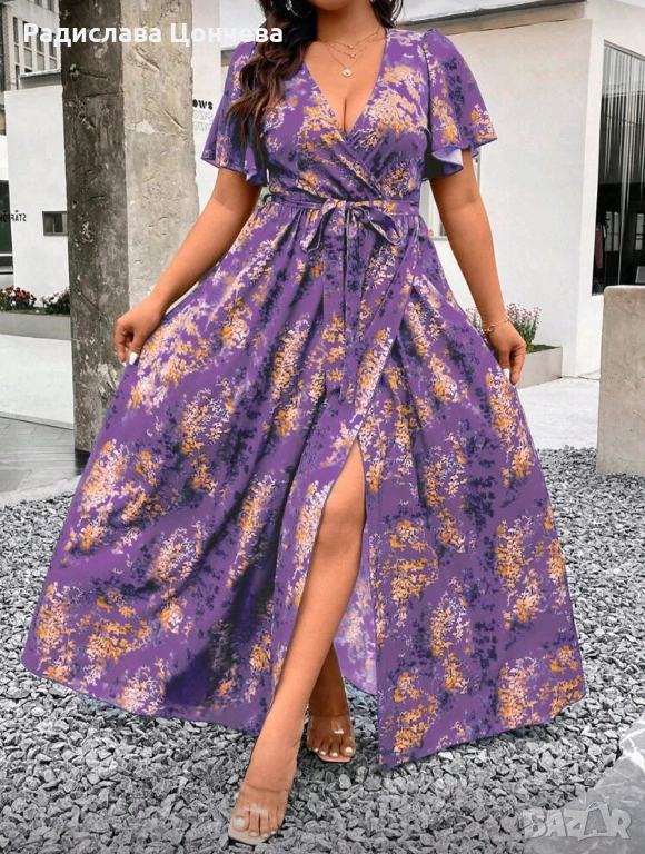 Дълга лилава рокля, снимка 1