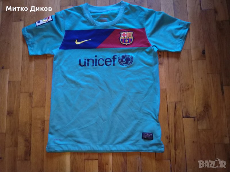 Barcelona футболна тениска  2010 - 2011 гости Nike M юноши 140-150cm, снимка 1