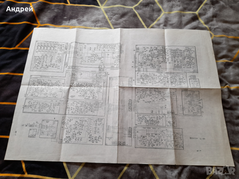 Стара електрическа схема телевизор Фотон Ц381,Електрон Ц380Д, снимка 1