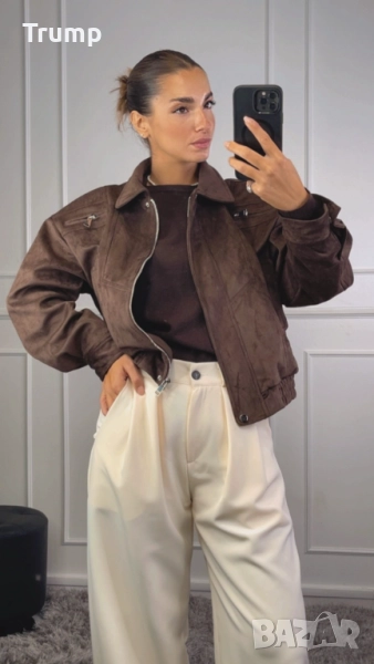 Красиво яке, велур, байкър стил, високо качество, снимка 1