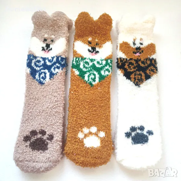 ПРОМОЦИЯ Пухкави чорапи със забавни мотиви, к-т от 3бр, X0019CBU8H, снимка 1