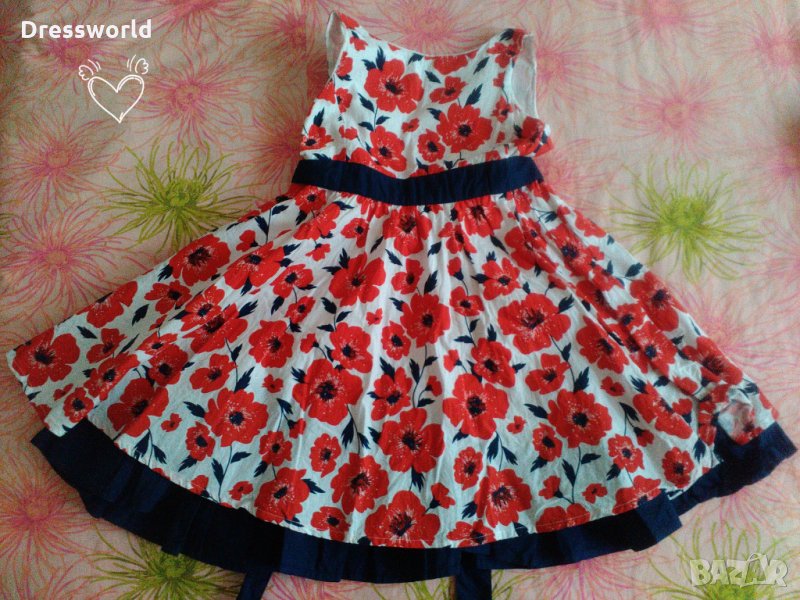 Детска рокля на макове, 5 - 6 г., снимка 1