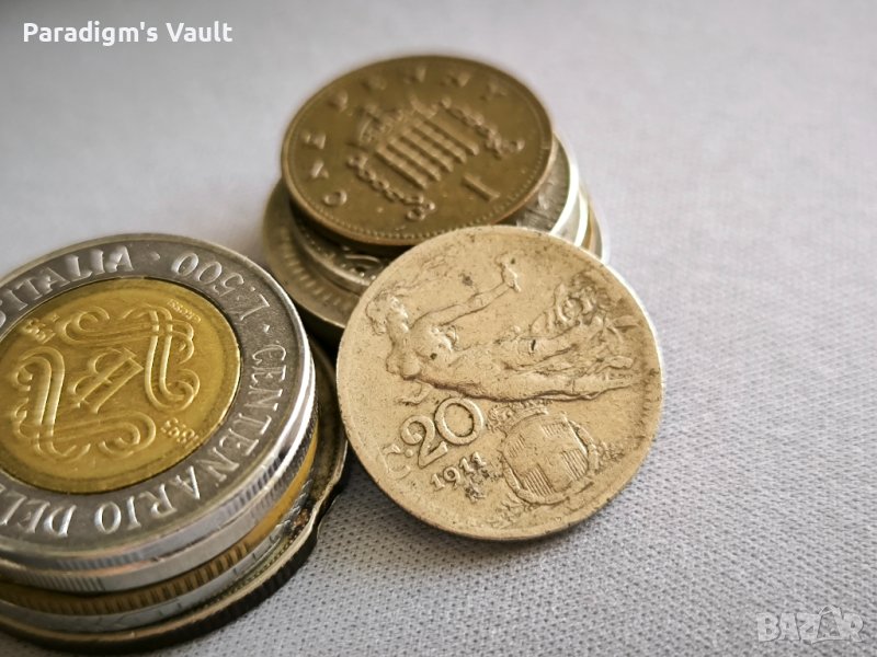 Mонета - Италия - 20 цента | 1911г., снимка 1