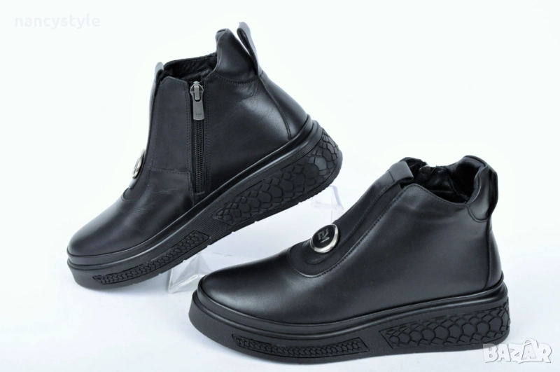 ЗИМА'25'26! Подплатени дамски боти от естествена кожа, снимка 1