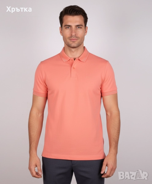 Hugo Boss Pio 1 - Оригинална мъжка тениска с яка размер L, снимка 1